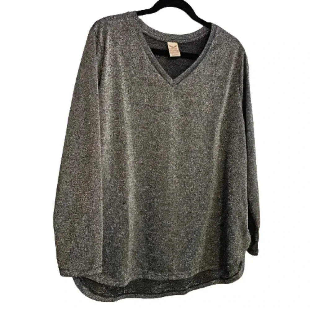 Faded Glory Silver Metallic T-Shirt. NWOT